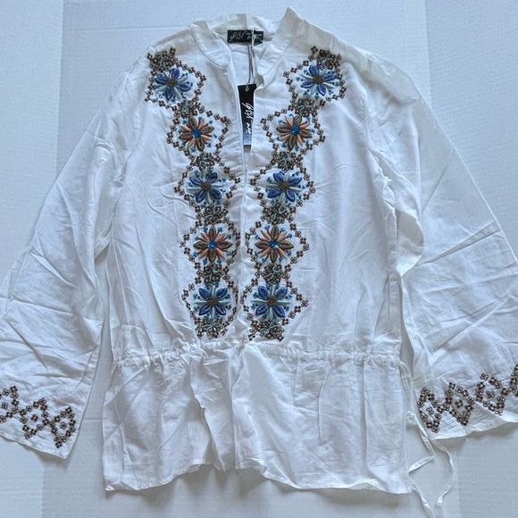 ABS by Allen Schwartz embroidered and beaded tunic - Picture 1 of 10